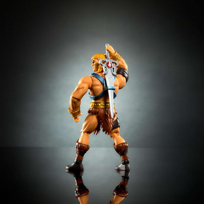 Masters of the Universe Origins & ThunderCats 5.5 Inch Posable Action Figure He-Man, 1980s Crossover Toy, Removable Armor, Sword, Shield & Mini Comic, JFW98