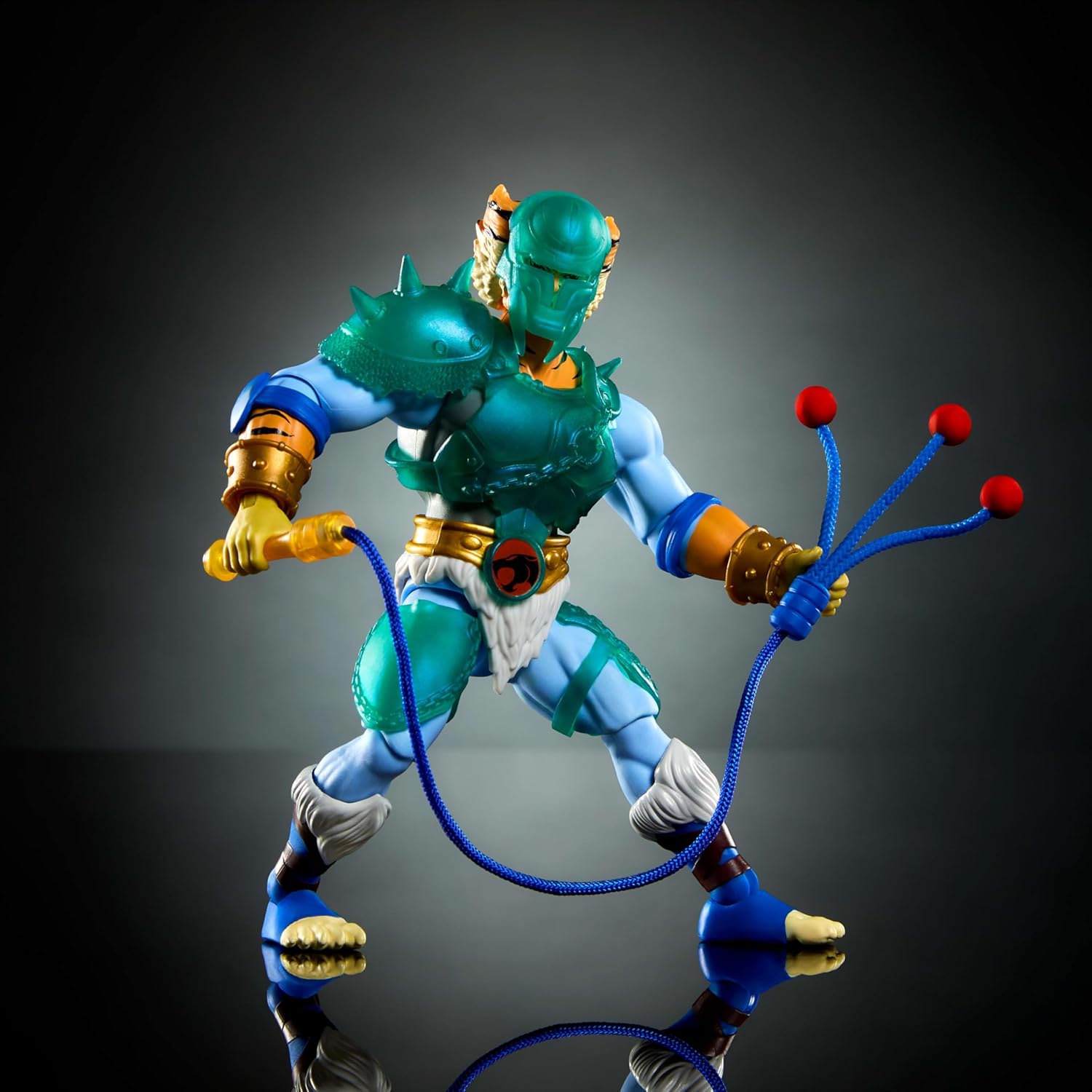 Masters of the Universe Origins & Thundercats, 5.5-inch Posable Action Figure Tygra, 1980s Crossover Toy Removable Armor, Bolo Accessory & Mini Comic