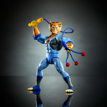 Masters of the Universe Origins & Thundercats, 5.5-inch Posable Action Figure Tygra, 1980s Crossover Toy Removable Armor, Bolo Accessory & Mini Comic