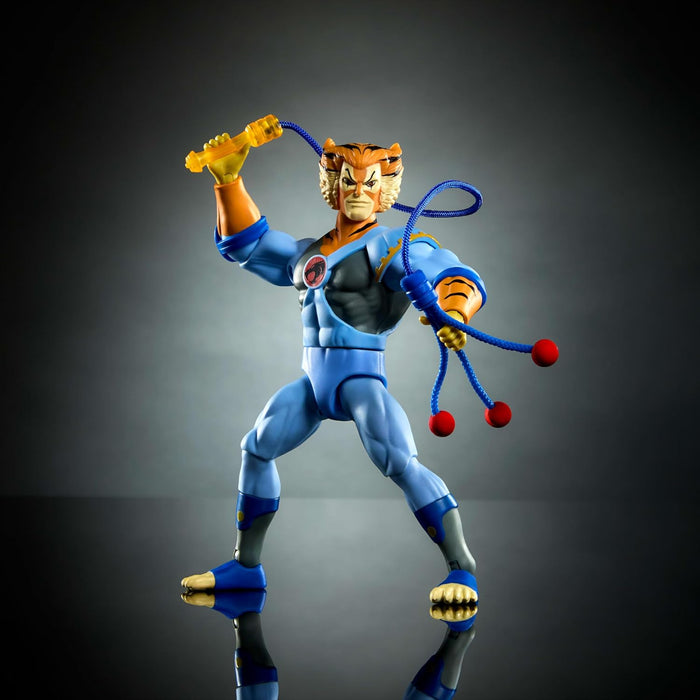 Masters of the Universe Origins & Thundercats, 5.5-inch Posable Action Figure Tygra, 1980s Crossover Toy Removable Armor, Bolo Accessory & Mini Comic