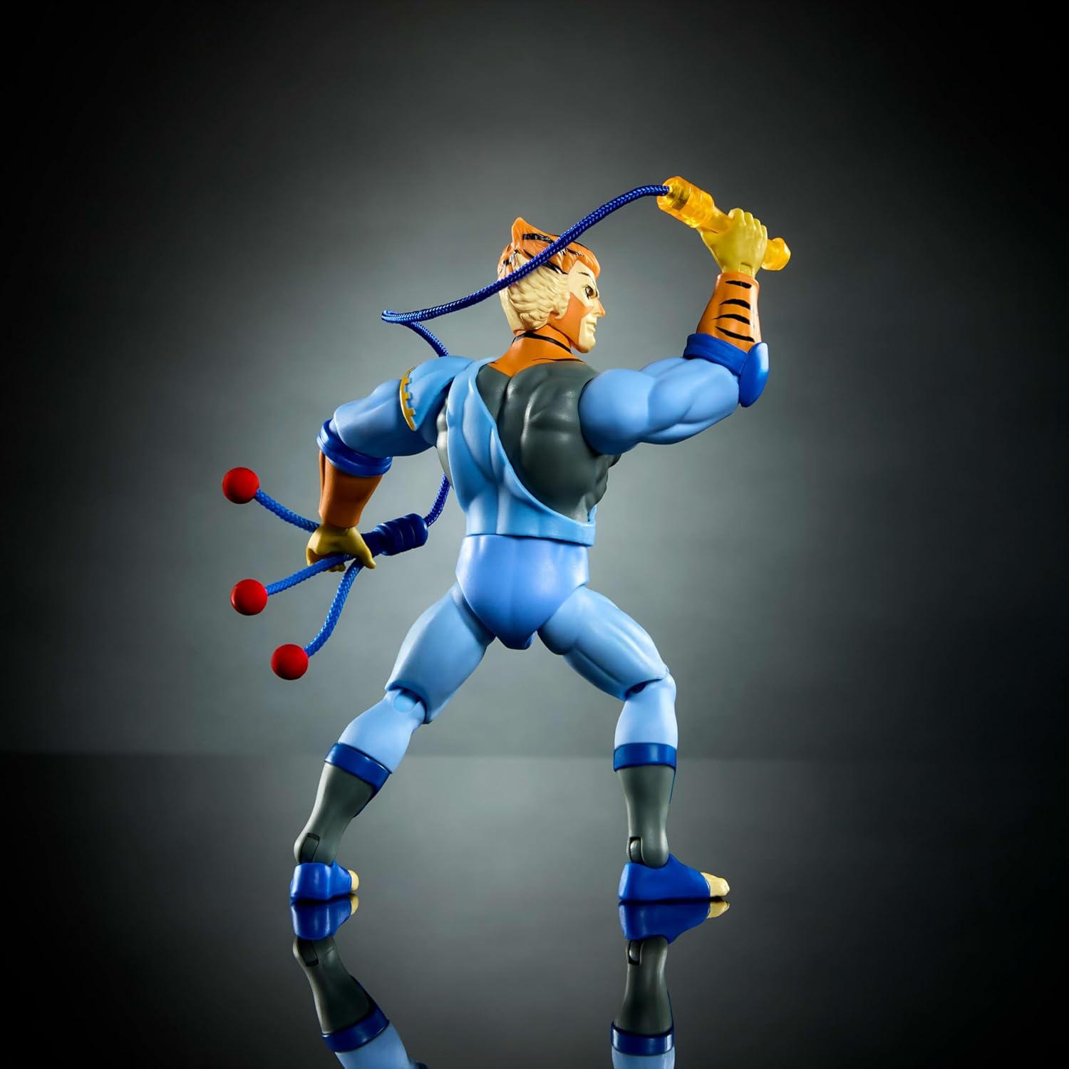 Masters of the Universe Origins & Thundercats, 5.5-inch Posable Action Figure Tygra, 1980s Crossover Toy Removable Armor, Bolo Accessory & Mini Comic