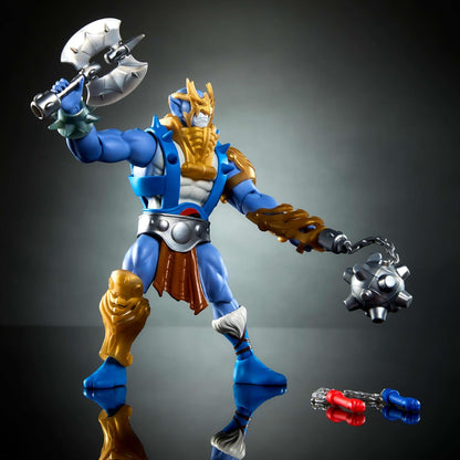 Masters of the Universe Origins & ThunderCats 5.5 Inch Posable Action Figure Panthro, 1980s Crossover Toy, Removable Armor, Mace & Axe & Mini-Comic, JFW97
