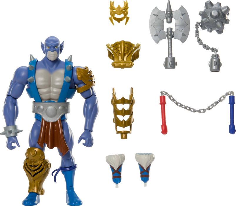 Masters of the Universe Origins & ThunderCats 5.5 Inch Posable Action Figure Panthro, 1980s Crossover Toy, Removable Armor, Mace & Axe & Mini-Comic, JFW97
