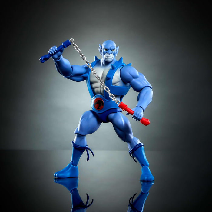Masters of the Universe Origins & ThunderCats 5.5 Inch Posable Action Figure Panthro, 1980s Crossover Toy, Removable Armor, Mace & Axe & Mini-Comic, JFW97