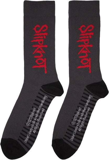 Slipknot - Slipknot Unisex Ankle Socks: Logo Vertical (Grey) (Uk Size 6 - 11)