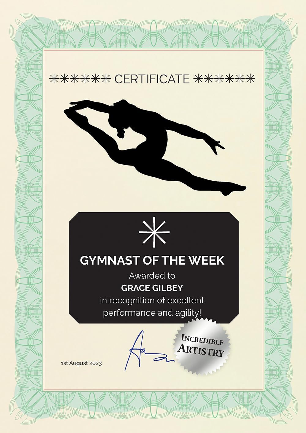 Computer Craft Certificate Papers with Foil Seals 90gsm A4 Green Wave Ref CCC2020