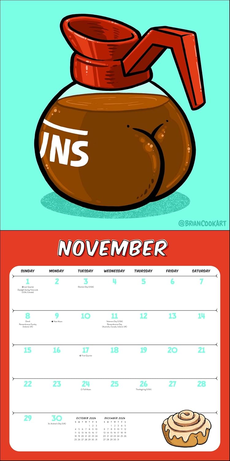 Butts on Things 2026 Wall Calendar