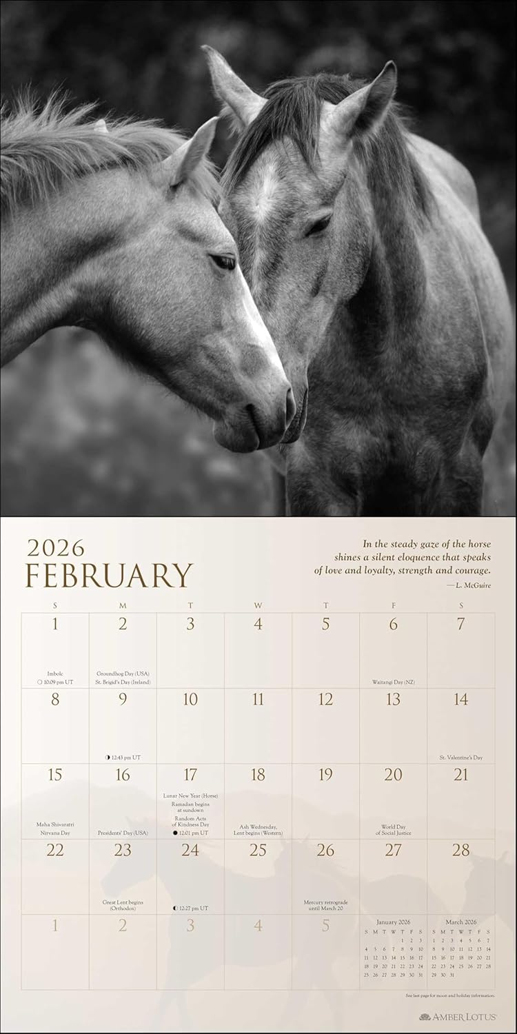 Spirit Horses 2026 Wall Calendar by Tony Stromberg