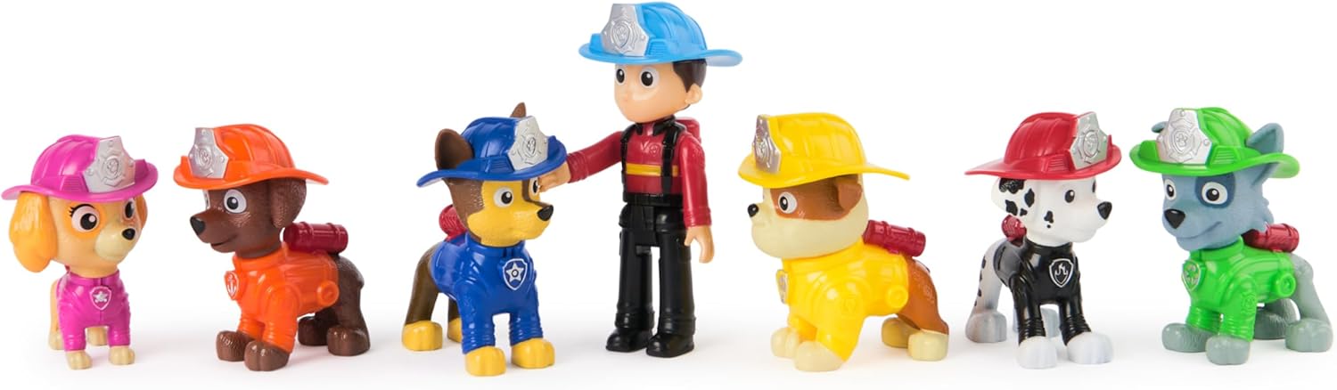 PAW PATROL Fire Rescue - Hundefiguren Geschenkset mit 7 Spielfiguren zum Sammeln, Spielzeug für Kinder ab 3 Jahren