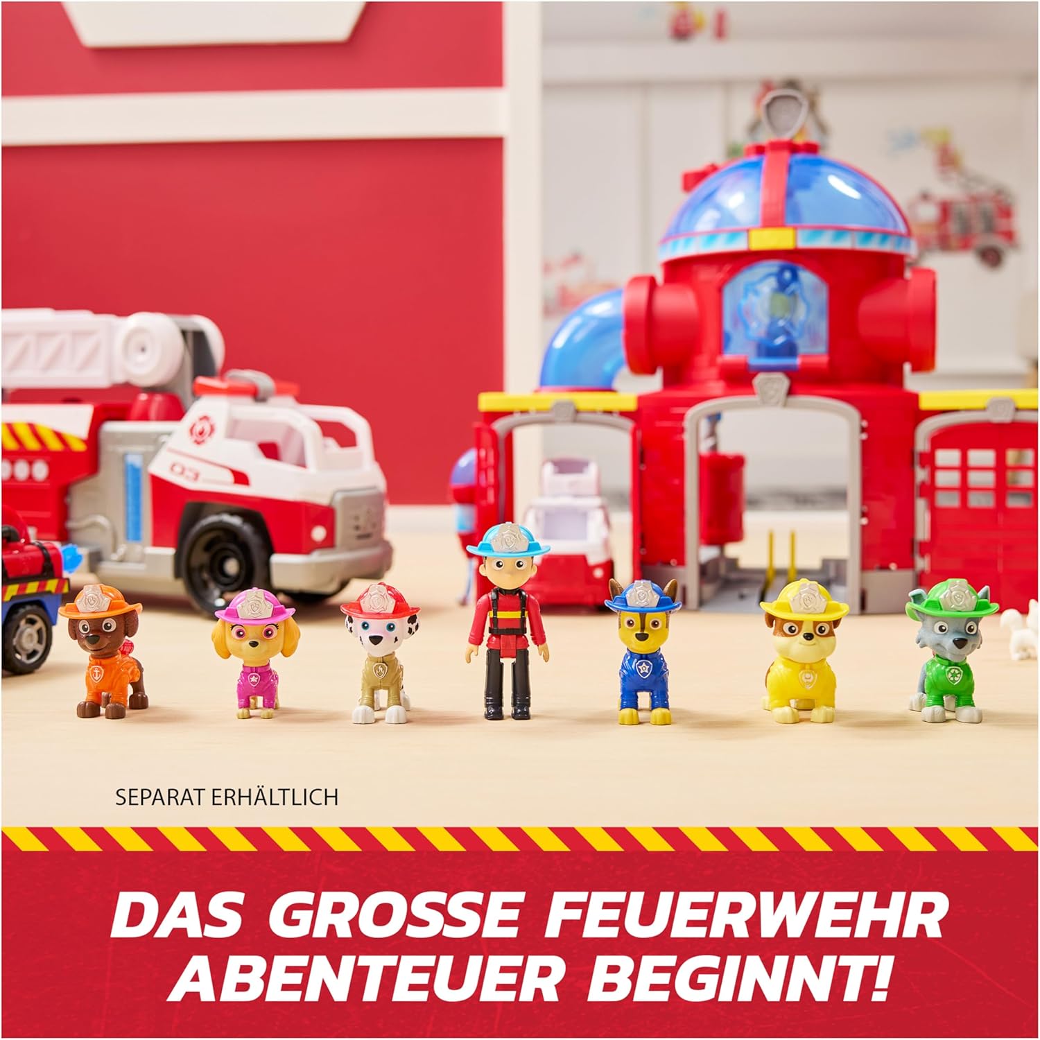 PAW PATROL Fire Rescue - Hundefiguren Geschenkset mit 7 Spielfiguren zum Sammeln, Spielzeug für Kinder ab 3 Jahren