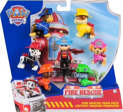 PAW PATROL Fire Rescue - Hundefiguren Geschenkset mit 7 Spielfiguren zum Sammeln, Spielzeug für Kinder ab 3 Jahren