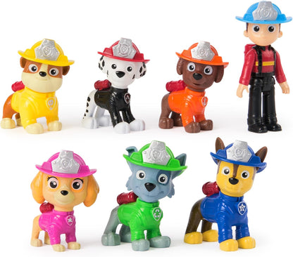 PAW PATROL Fire Rescue - Hundefiguren Geschenkset mit 7 Spielfiguren zum Sammeln, Spielzeug für Kinder ab 3 Jahren