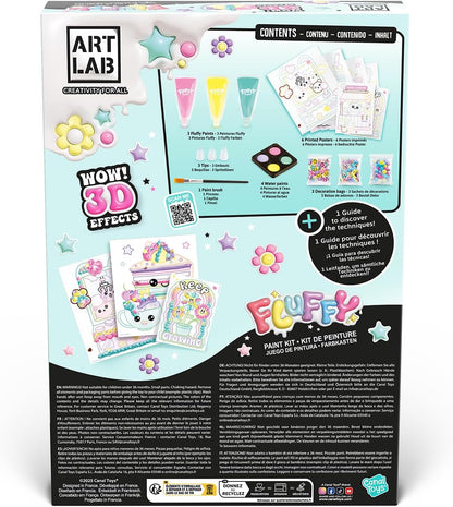 Art Lab Fluffy Paint Kit, 3D Paint Set, Bring Your Designs to Life with 3D Paint! Great Kit for Budding Artists, Pastels, Pink, Purple, Blue, 4 x 17.5 x 25 cm, Pastel Tones