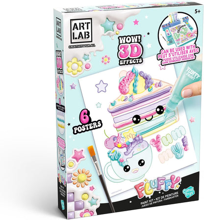 Art Lab Fluffy Paint Kit, 3D Paint Set, Bring Your Designs to Life with 3D Paint! Great Kit for Budding Artists, Pastels, Pink, Purple, Blue, 4 x 17.5 x 25 cm, Pastel Tones