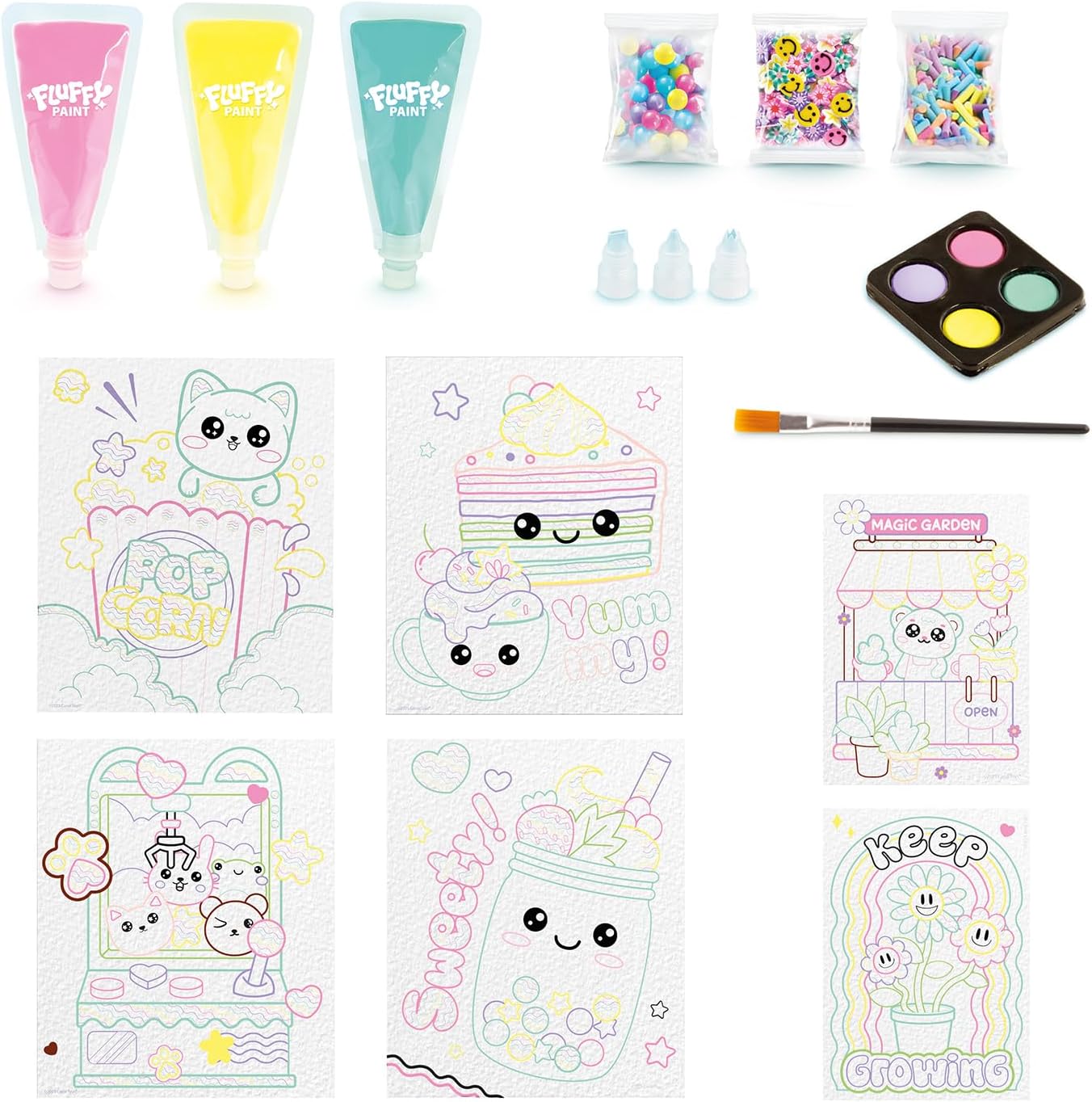 Art Lab Fluffy Paint Kit, 3D Paint Set, Bring Your Designs to Life with 3D Paint! Great Kit for Budding Artists, Pastels, Pink, Purple, Blue, 4 x 17.5 x 25 cm, Pastel Tones