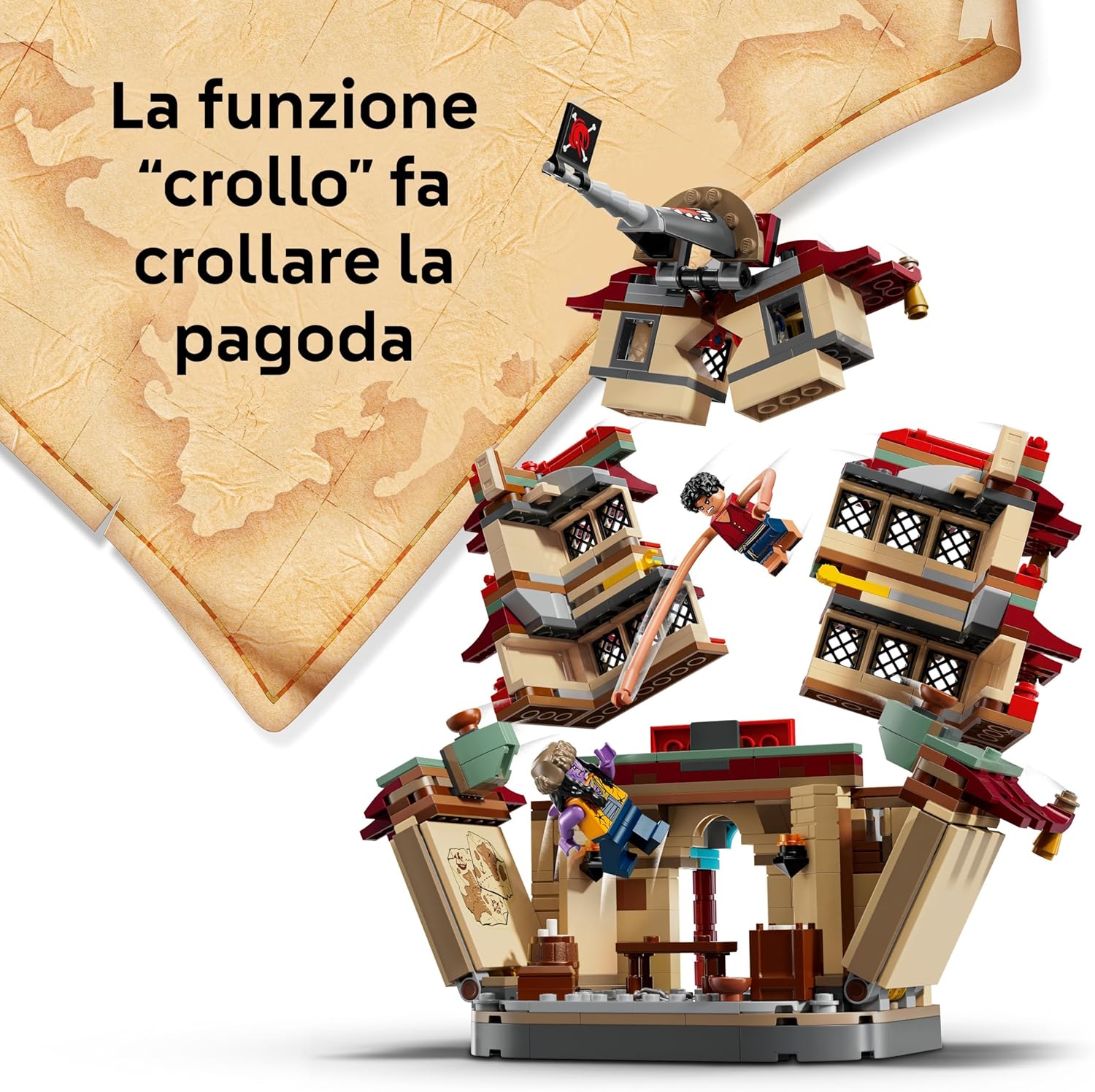 LEGO ONE PIECE Battle at Arlong Park - Interactive Toy with 5 Minifigures incl. Luffy & Nami, plus a Collapsing Pagoda - Anime Gift for 9+ Year Old Boys, Girls & Fans - 75638