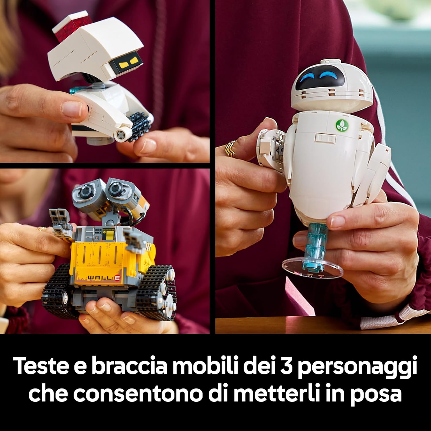 LEGO | Disney Pixar WALL-E e EVE - Kit di Modellismo per Adulti da Esposizione - Costruzione Fai da Te con i Personaggi di M-O e Hal - Decorazioni per la Casa - Regalo da Collezione per Fan - 43279
