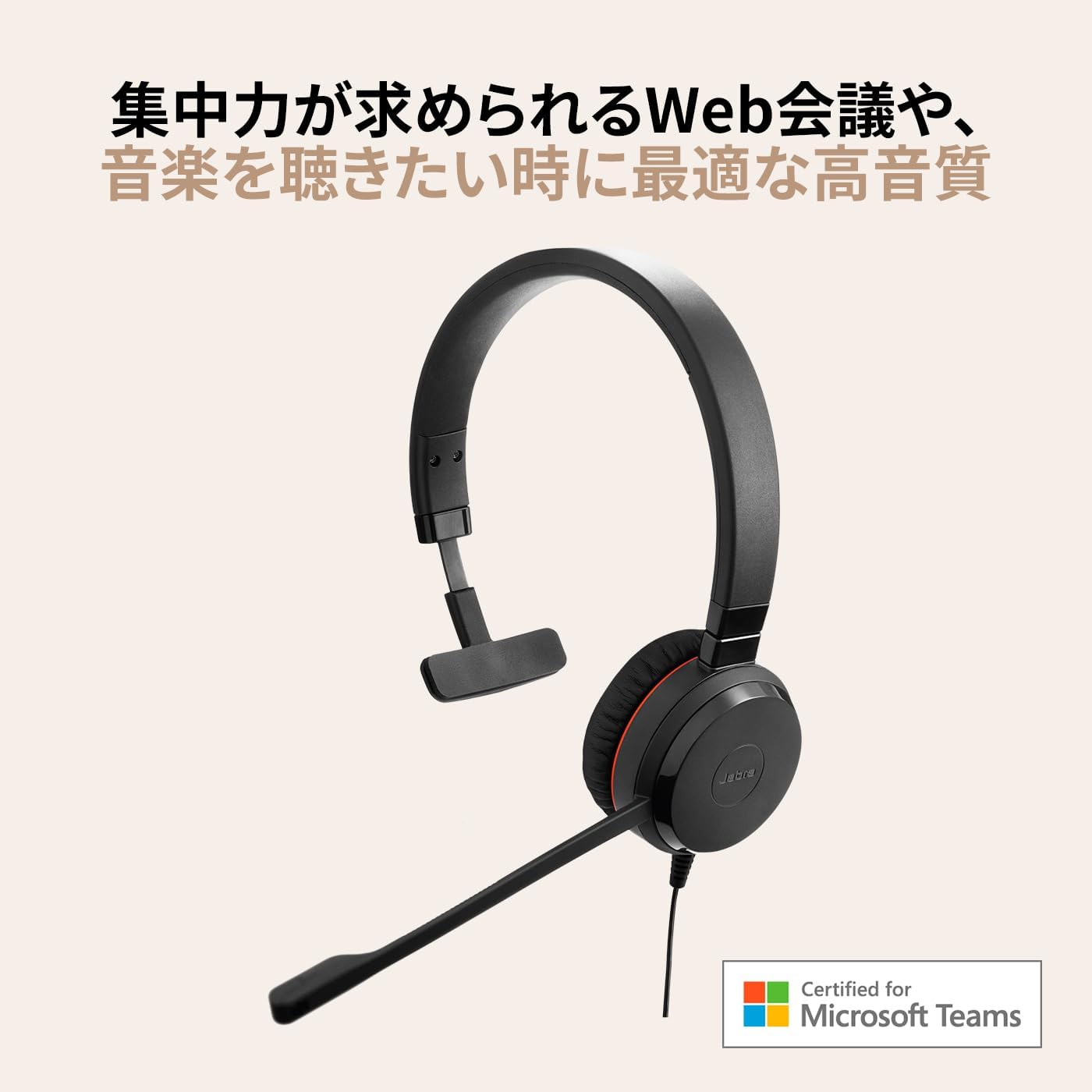 Jabra Evolve 20 SE Mono Headset – Microsoft Certified Headphones for VoIP Softphone with Passive Noise Cancellation – USB-C/A – Black