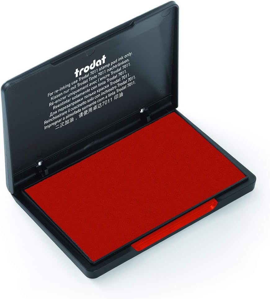 Trodat Standard Ink Pad for Traditional Stamps - 110 x 70 mm (Red
