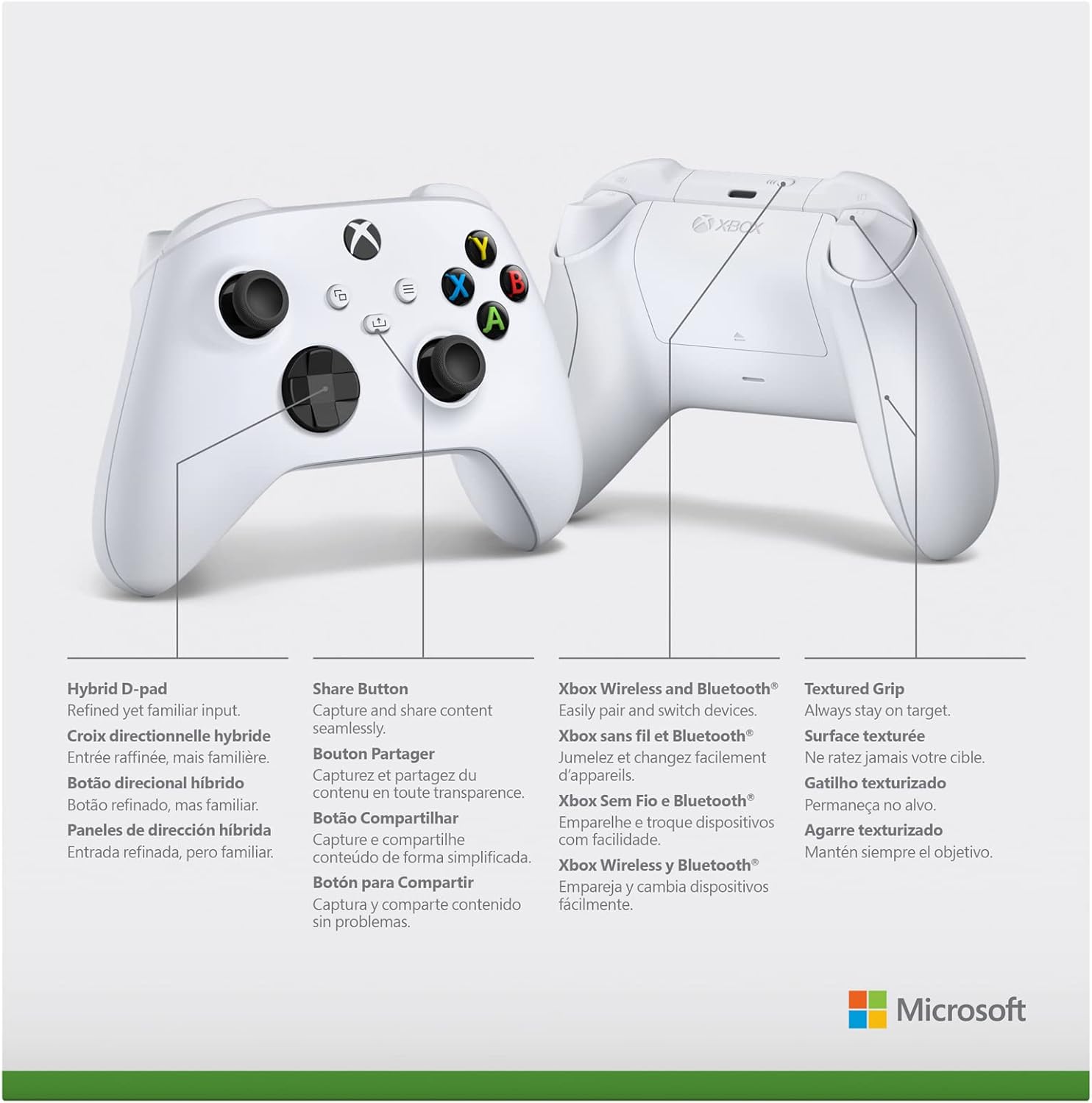 Xbox Wireless Controller – Robot White Series X|S, One, and Windows Devices