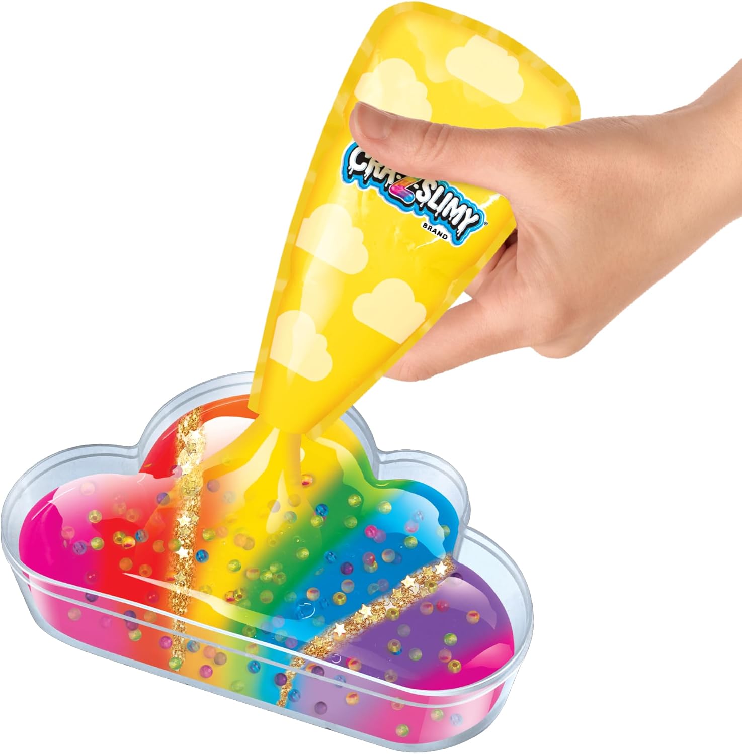 Cra-Z-Slimy Over the Rainbow Slimy Creations 12 pre made slimes with add ins and cloud shaped container