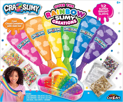 Cra-Z-Slimy Over the Rainbow Slimy Creations 12 pre made slimes with add ins and cloud shaped container