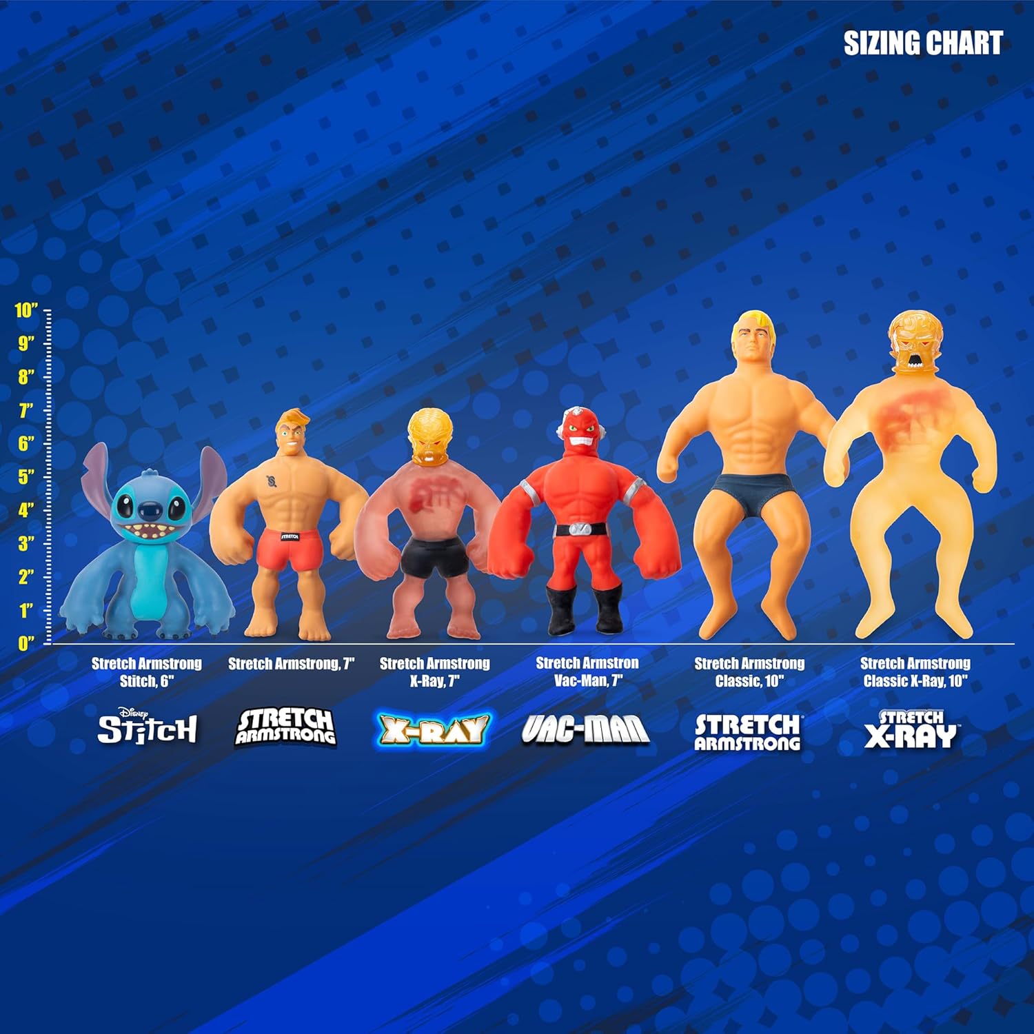 Basic Fun Stretch Armstrong Disney Stitch Figure – Super Stretchy Action Toy – Lilo & Stitch Crossover Collectible – For Ages 5+