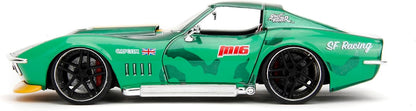 Jada - Street Fighter II, Cammy Chevrolet 1969 Corvette, Scala 1:24, Metallo, Rotelle, Apertura delle porte e Figura di Cammy (253255061