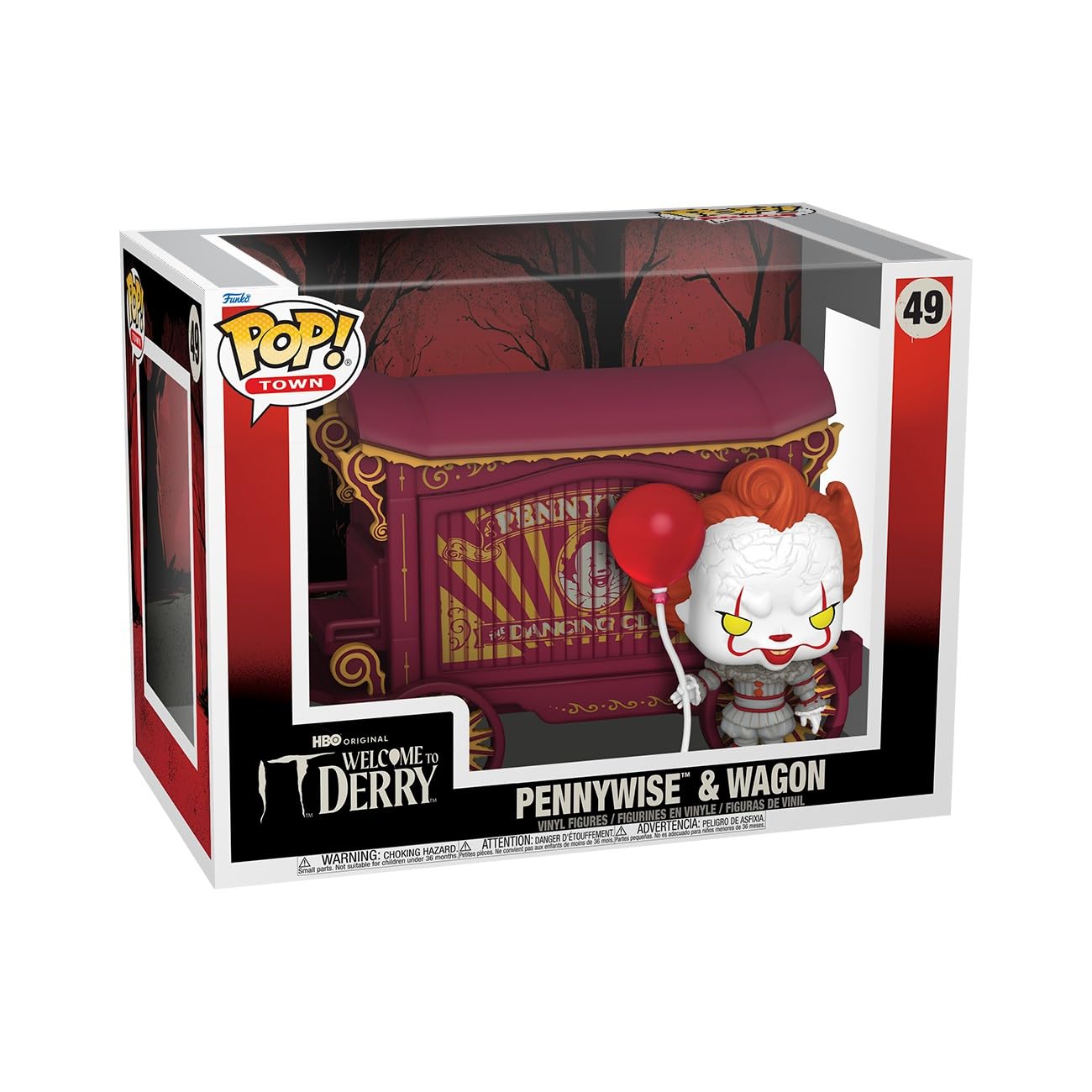 Funko Pop! Town: Welcome To Derry - Pennywise & Wagon - Figura in Vinile da Collezione - Idea Regalo - Merchandising Ufficiale - Giocattoli per Bambini e Adulti - TV Fans