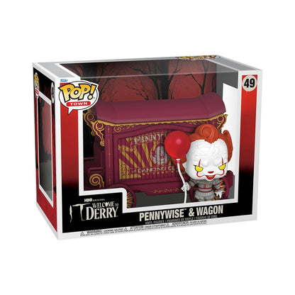 Funko Pop! Town: Welcome To Derry - Pennywise & Wagon - Figura in Vinile da Collezione - Idea Regalo - Merchandising Ufficiale - Giocattoli per Bambini e Adulti - TV Fans