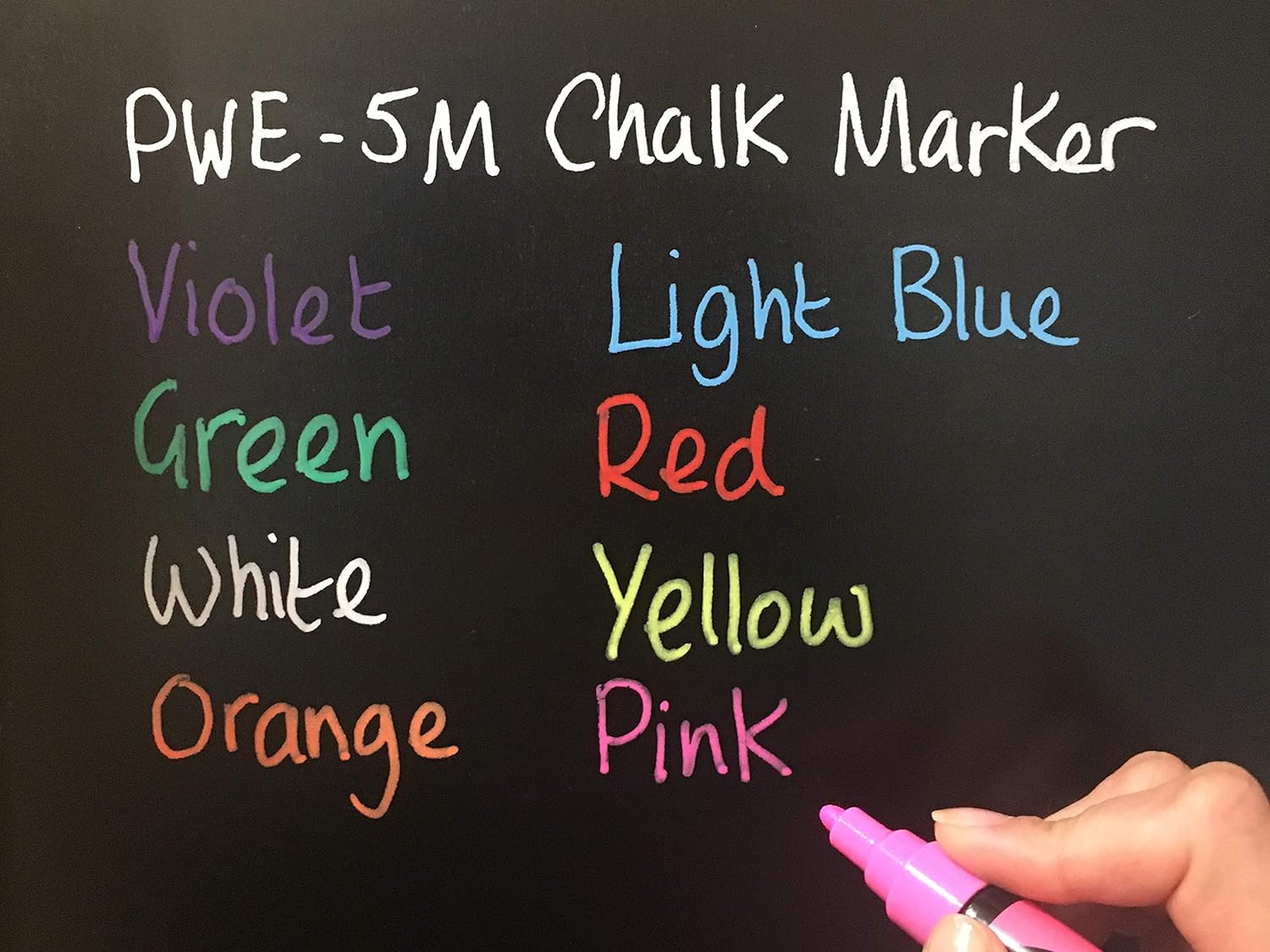 Uni-Ball PWE-5M Liquid Chalk Marker Pens. Multi-Purpose Wipeable Coloured Markers for Blackboards, Chalkboards, Whiteboards, Glass, Mirrors, Plastic, Windows, Metal. Non-Toxic. Bullet Tip. Pack Of 4