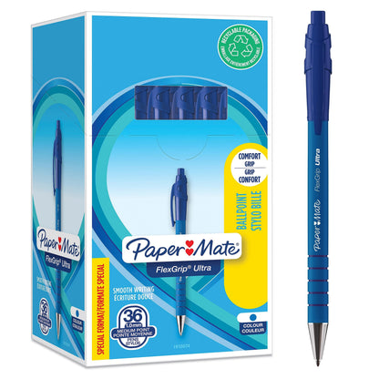 Paper Mate Flexgrip Ultra Ballpoint Pens - Medium Point (1.0mm) - Blue