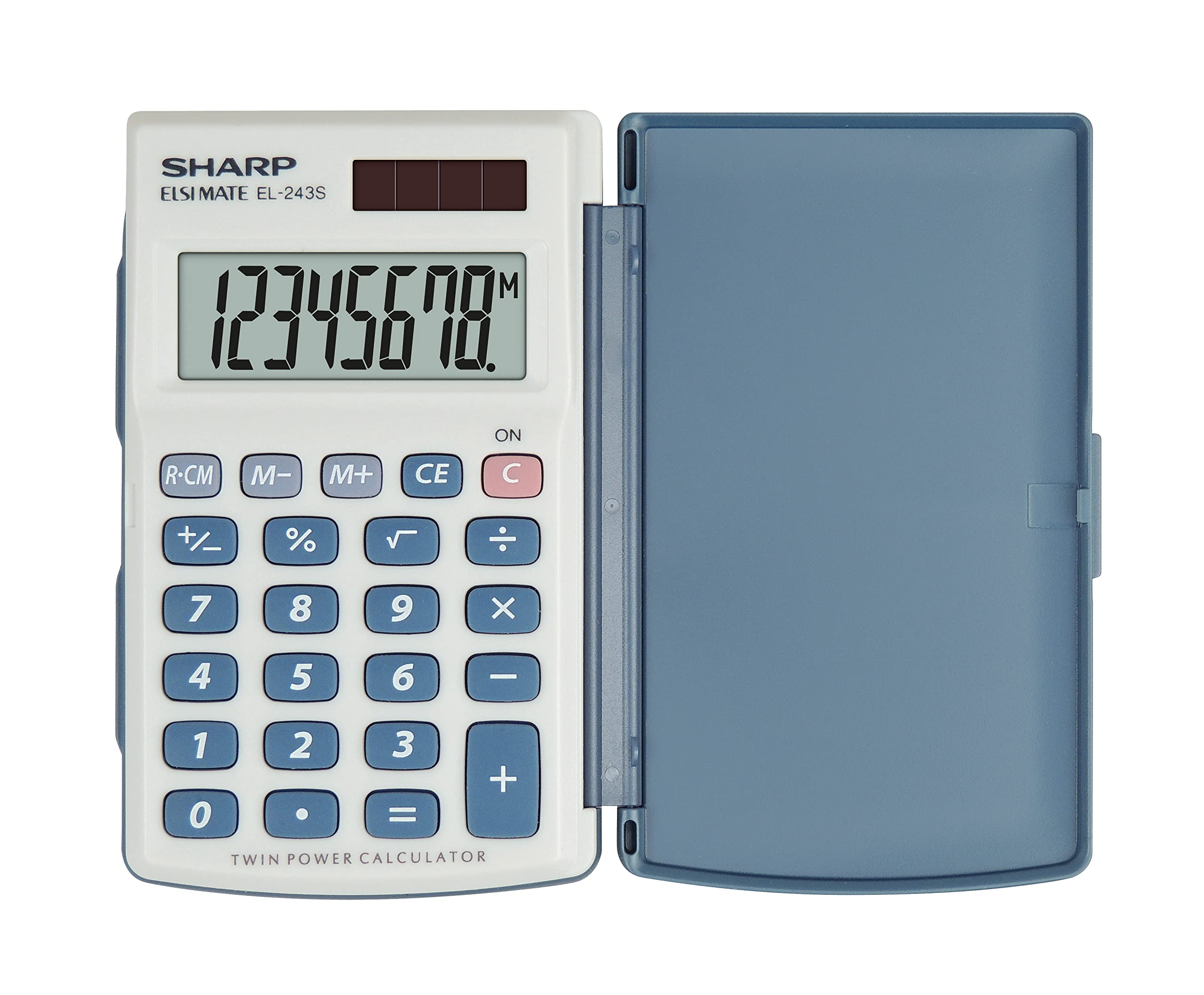 Sharp EL-243S – Taschenrechner, Taschenlampe, Taschenrechner Basic, 8 Ziffern, Silber
