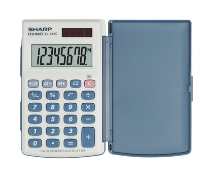 Sharp EL-243S – Taschenrechner, Taschenlampe, Taschenrechner Basic, 8 Ziffern, Silber