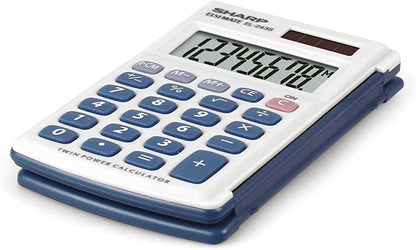 Sharp EL-243S – Taschenrechner, Taschenlampe, Taschenrechner Basic, 8 Ziffern, Silber