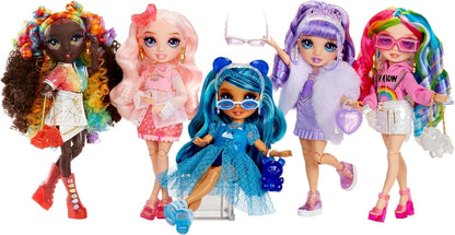 RAINBOW HIGH Creative Crystals Iris - Muñeca de Moda Arcoiris de 28 cm con Accesorio de Cristal Make It Kit, Anillo para Ti, DIY, Manualidades, Juego de Resina, para Niños de +8 Años, NO Comestible