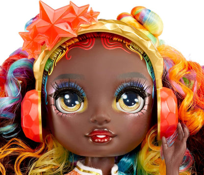 RAINBOW HIGH Creative Crystals Iris - Muñeca de Moda Arcoiris de 28 cm con Accesorio de Cristal Make It Kit, Anillo para Ti, DIY, Manualidades, Juego de Resina, para Niños de +8 Años, NO Comestible