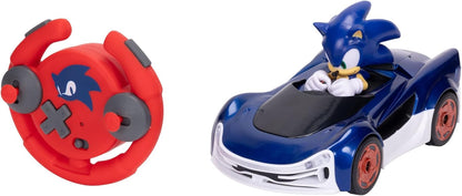 Sonic The Hedgehog - JAKKS Pacific – Ferngesteuertes Fahrzeug Sonic Drift mit Lichteffekten – offizielles Lizenzprodukt des Videospiels – interaktives ferngesteuertes Spielzeug für Kinder Sonic Fans