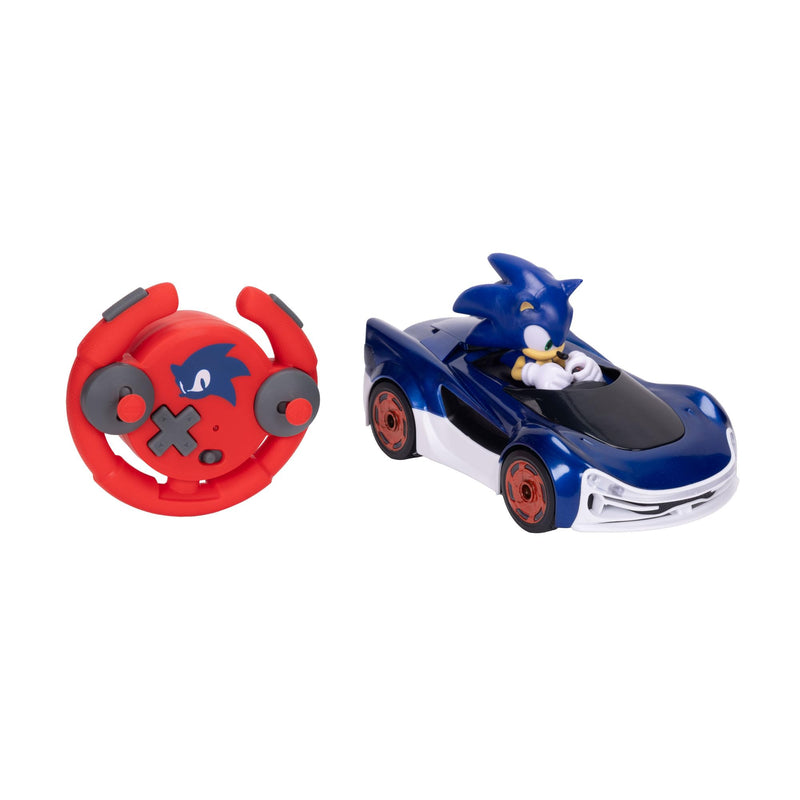 Sonic The Hedgehog - JAKKS Pacific – Ferngesteuertes Fahrzeug Sonic Drift mit Lichteffekten – offizielles Lizenzprodukt des Videospiels – interaktives ferngesteuertes Spielzeug für Kinder Sonic Fans