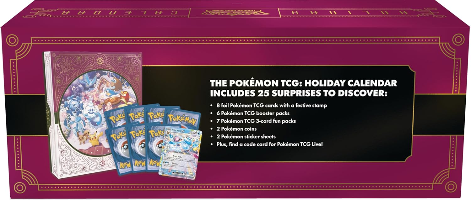 Pokémon TCG: Holiday Calendar (8 Foil Cards, 6 Booster Packs, 7 Fun Packs & More