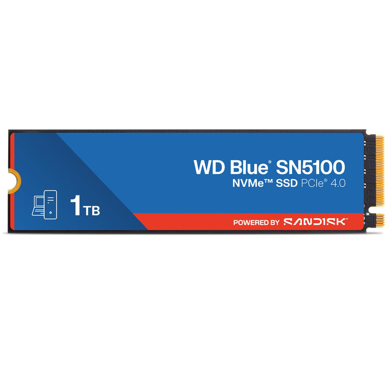WD Blue SN5100 1TB NVMe SSD (7,1000 MB/s Read Speeds, M.2 2280, PCIe Gen 4.0, n Cache 4.0, Sandisk 3D CBA NAND technology, Acronis True Image data migration software