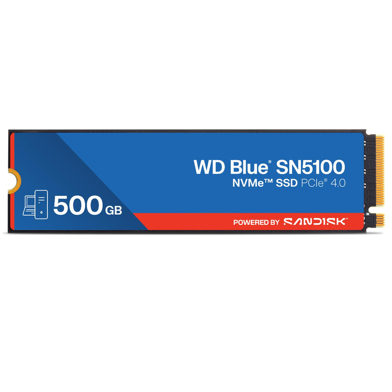 WD Blue SN5100 500GB NVMe SSD (6,600 MB/s Read Speeds, M.2 2280, PCIe Gen 4.0, nCache 4.0, Sandisk 3D CBA NAND technology, Acronis True Image data migration software)