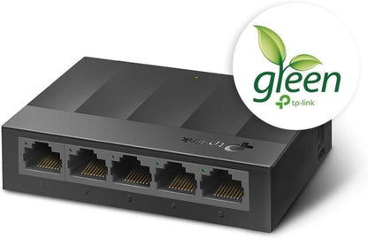TP-Link LS1005G 5-Port Gigabit Network Switch, Desktop/Wallmount Ethernet Splitter, Plug and Play, Power Saving, Fanless design, IEEE 802.3X, Auto-MDI/MDIX, Perfect for Home/Office/Surveillance