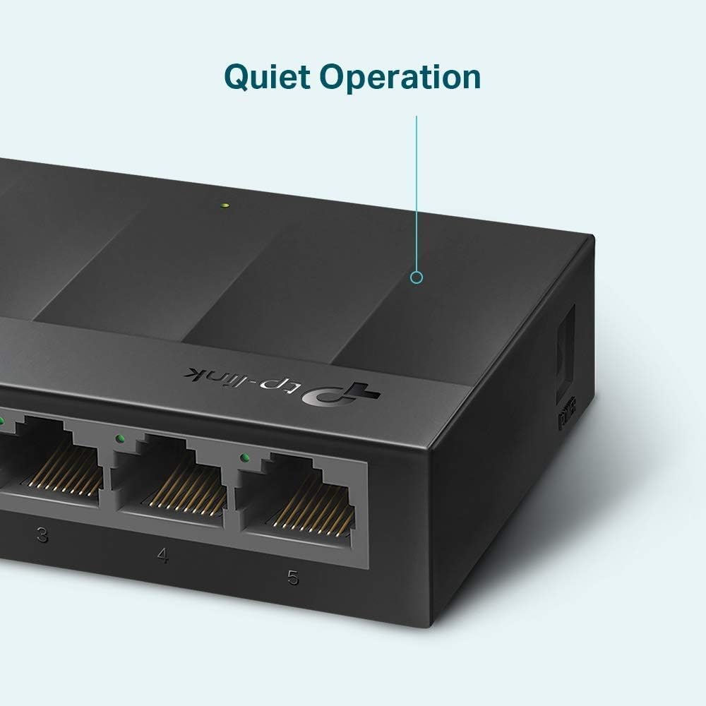 TP-Link LS1005G 5-Port Gigabit Network Switch, Desktop/Wallmount Ethernet Splitter, Plug and Play, Power Saving, Fanless design, IEEE 802.3X, Auto-MDI/MDIX, Perfect for Home/Office/Surveillance