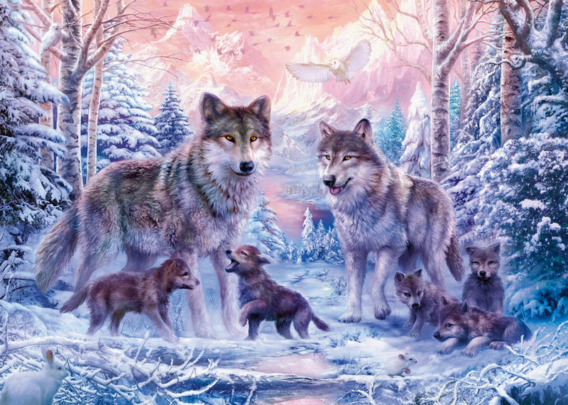 Ravensburger 12000647 - Artic Wolves - 1000 pieces jigsaw puzzle – Puzzle for adults and kids age 14 years up, animal puzzle