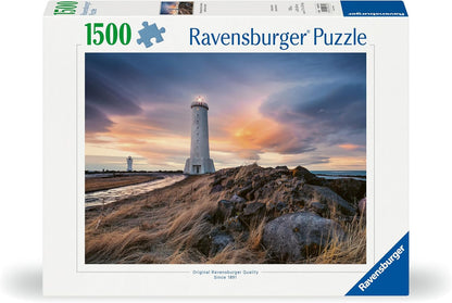 Ravensburger - Legpuzzel Prachtige Lucht Boven de Vuurtoren van Akranes Ijsland 1500st.
