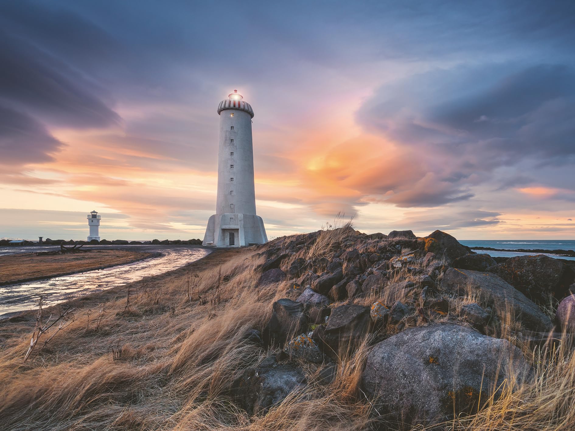 Ravensburger - Legpuzzel Prachtige Lucht Boven de Vuurtoren van Akranes Ijsland 1500st.