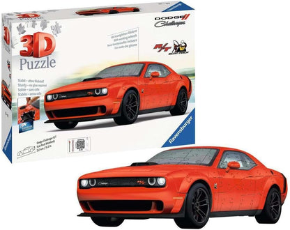 Ravensburger 3D Puzzle 11284 - Dodge Challenger R/T Scat Pack Widebody - Het icoon onder de muscle cars als 3D-puzzelauto - voor muscle car-fans van 10 jaar en ouder: Beleef puzzels in de 3e dimensie