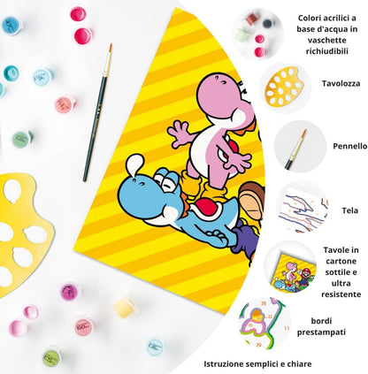 Ravensburger CreArt Serie D: Super Mario, schilderset op nummer, bevat een voorgedrukte plank, een kwast, kleuren en accessoires, creatief spel voor jongens en meisjes vanaf 9 jaar