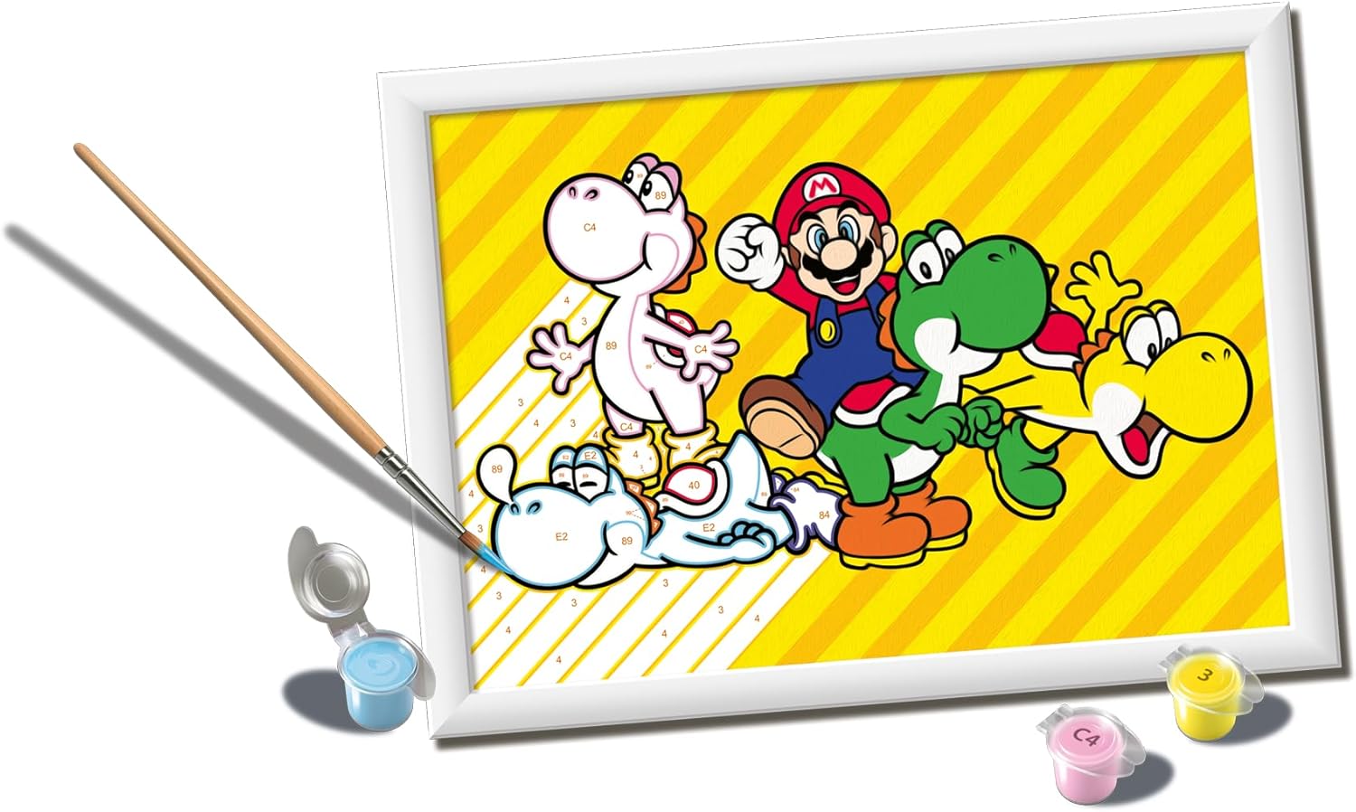 Ravensburger CreArt Serie D: Super Mario, schilderset op nummer, bevat een voorgedrukte plank, een kwast, kleuren en accessoires, creatief spel voor jongens en meisjes vanaf 9 jaar